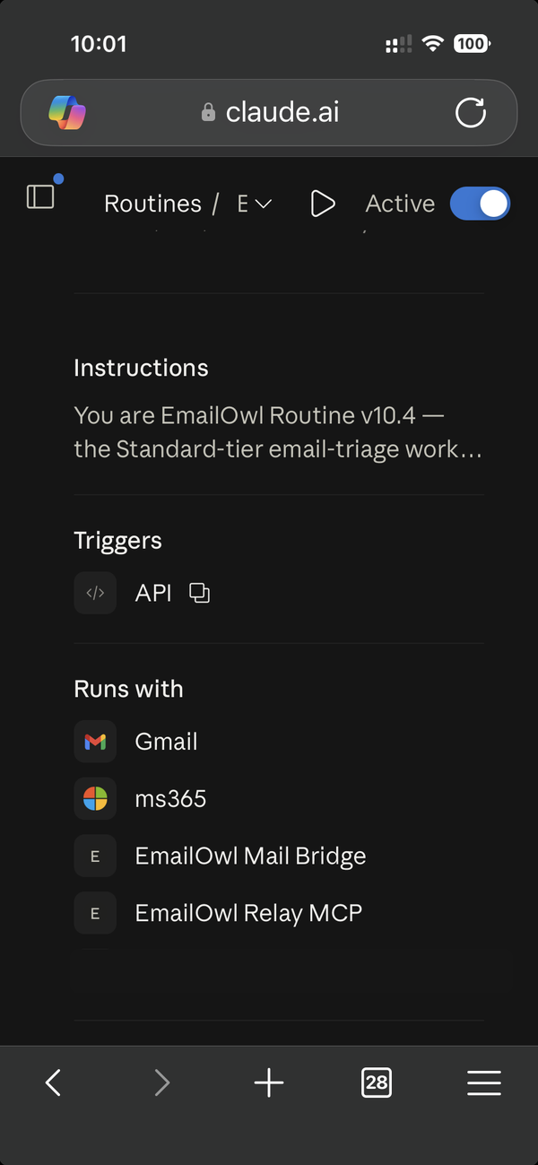 Screenshot: Tap Edit at the top, or double-tap Instructions