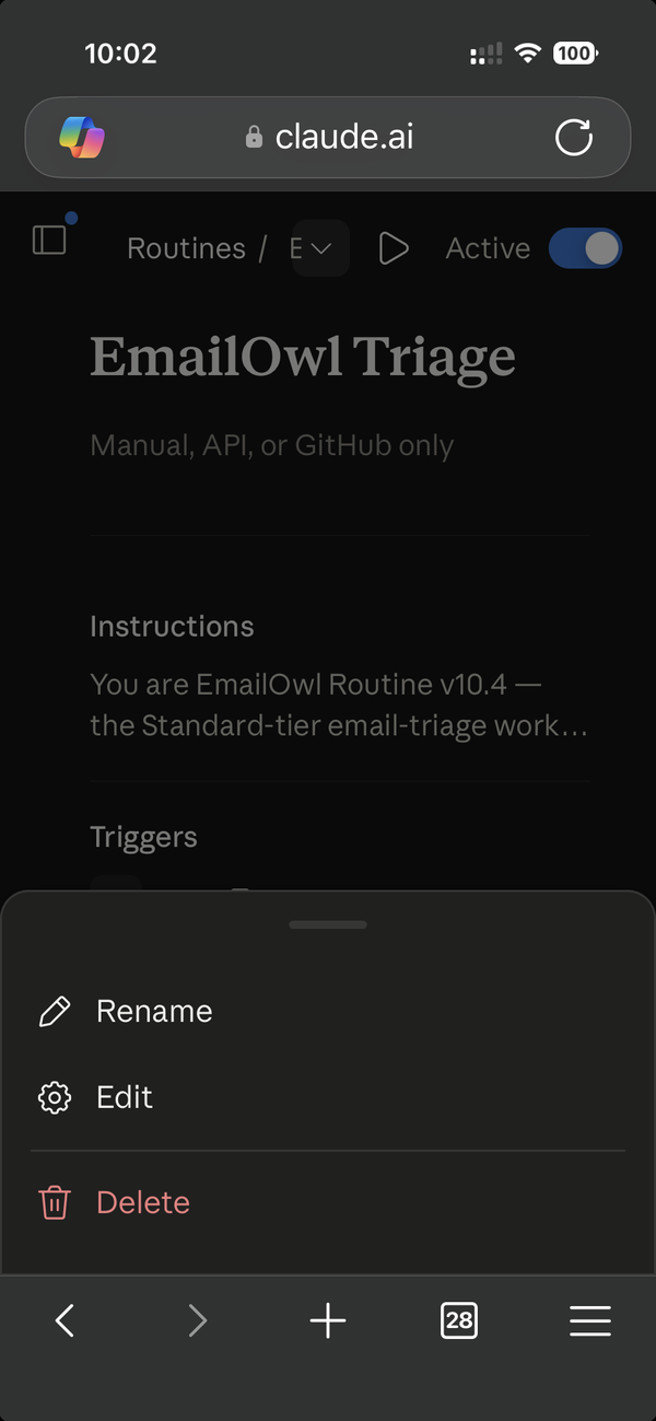 Screenshot: Or open the menu at the top and choose Edit