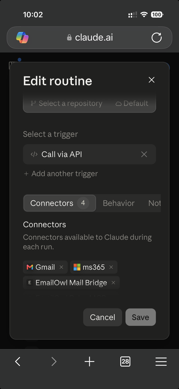 Screenshot: Tap Call via API to show the Fire URL and a token